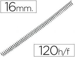 CJ100 espirales Q-Connect metálicos negros 16mm. paso 4:1